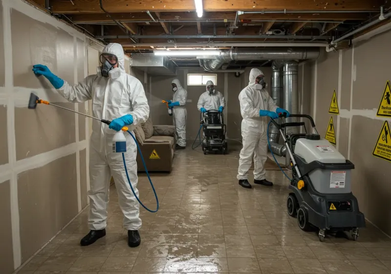 Basement Moisture Removal and Structural Drying process in Murphy, TX